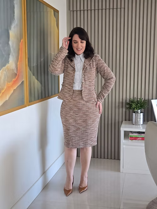 Conjunto Tweed Alice Caramelo